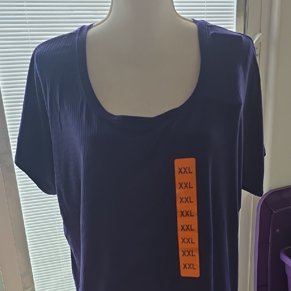 Felina Blue and Orange Relaxed Short Sleeve Tee